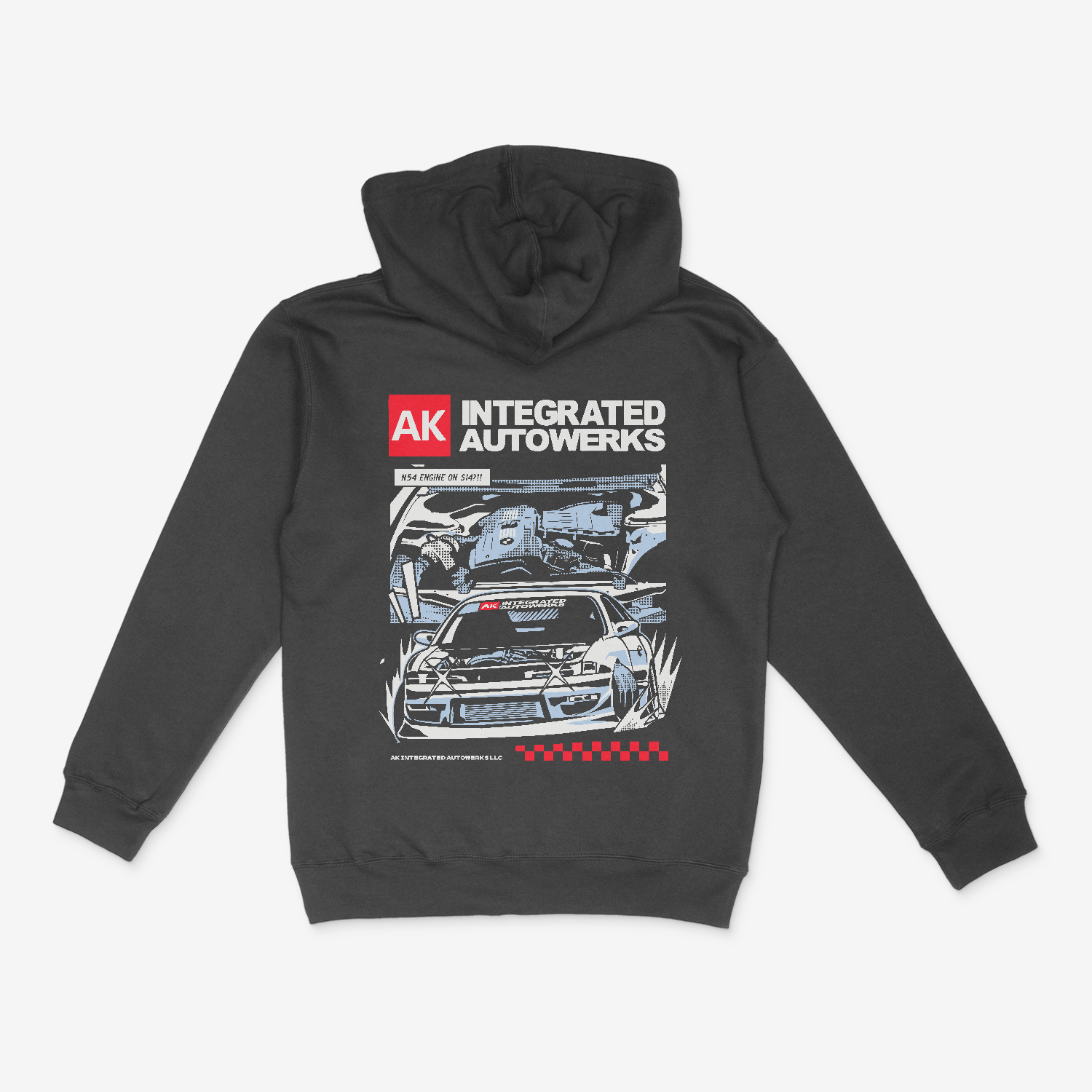 N54 S14 CHARCOAL HEATHER HOODIE Pre Order AK INTEGRATED AUTOWERKS